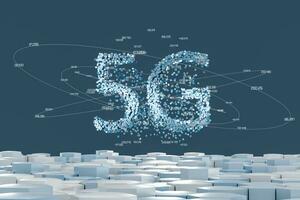 5g Schriftart Design, 3d Rendern foto