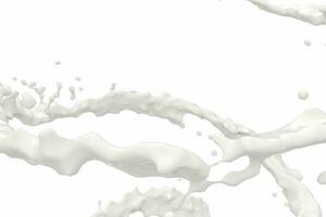 Reinheit planschen Milch mit kreativ Formen, 3d Wiedergabe. foto