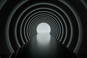 3d Wiedergabe, dunkel Science-Fiction Tunnel, dunkel Hintergrund foto