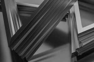 3d Wiedergabe, Dreieck Metall Rahmen, industriell Hintergrund foto