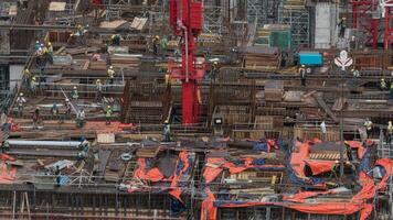 Bauherren arbeiten auf der Baustelle foto