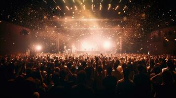 Konzert Party Disko. Menge beim Konzert. generativ ai foto