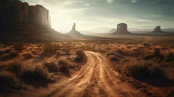 Landschaft jagt Mesa navajo in der Nähe von Monument Schlucht, Arizona, USA. ai generativ foto