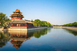 Eckturm in der Verbotenen Stadt, Peking, China foto