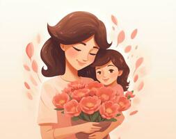 glücklich Mama und Tochter Illustration foto