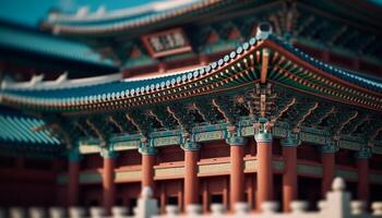 uralt Pagode, Symbol von Spiritualität und japanisch Kultur im Seoul generiert durch ai foto