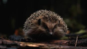 süß Igel im Natur, klein Säugetier mit Borsten und Pelz generiert durch ai foto