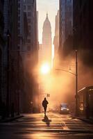 groß Stadt im Dämmerung Dämmerung. ai generativ. foto