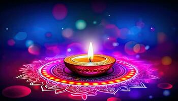 Diwali Festival von Beleuchtung - - beschwingt und bunt - - generativ ai foto