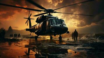 Militär- Kampf Hubschrauber zum Krieg, Luftfahrt zum Kampf Operationen foto