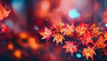 Herbst Pracht - - beschwingt Blätter wie ein fesselnd verschwommen Hintergrund- generativ ai foto