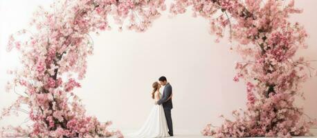 Engagement geschmückt mit Blumen foto