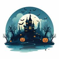 Halloween eben Design einfach Karikatur Weiß Hintergrund hoch Qualität ai generiert Bild foto