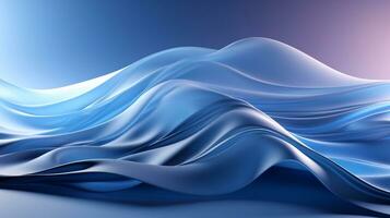 dynamisch Blau Horizonte abstrakt Wellen und Linien geformt durch generativ ai foto