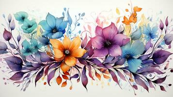 Aquarell Stil bunt Blumen- Hintergrund foto