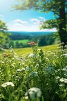 ein fesselnd natürlich Landschaft mit Blühen Blumen und heiter Schönheit - - ai generiert foto