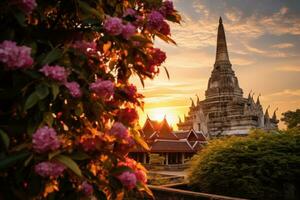 das multikulturell Natur von Ayutthaya Thailand rustikal ai generiert foto