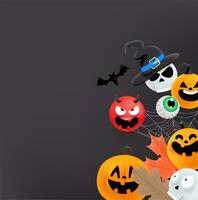 Halloween-Verkaufsbanner. Halloween-Banner mit süßen Charakteren foto