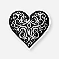 schwarz Herz mit Unendlichkeit Symbol auf Weiß Hintergrund foto