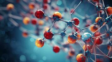 Makro Aussicht Molekül von DNA Illustration. generativ ai foto