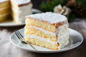 Weiß Koje Kuchen Lügen auf das Tabelle foto