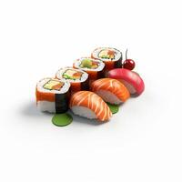 ai generativ hoch Qualität 3d Stil Design von Sushi foto