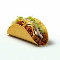 ai generativ 3d Design von köstlich Tacos im Weiß Hintergrund foto
