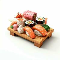 ai generativ hoch Qualität 3d Stil Design von Sushi foto