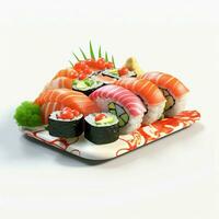 ai generativ hoch Qualität 3d Stil Design von Sushi foto