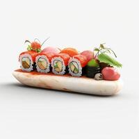 ai generativ hoch Qualität 3d Stil Design von Sushi foto