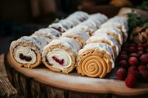 Süßigkeiten schweizerisch Rollen Pfeffernusse Kuchen foto