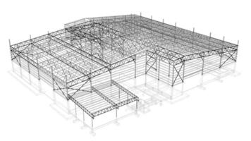 3d Illustration von industriell Gebäude foto