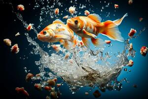 viele Kohlenhydrate Fisch sind schwärmen, generativ ai foto