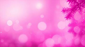 abstrakt verschwommen Rosa Bokeh Beleuchtung mit Weihnachten Baum Hintergrund ai generiert foto