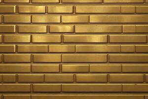 Gold Backstein Mauer Hintergrund, Gold Mauer Hintergrund, Backstein Mauer Hintergrund, Mauer Hintergrund, Backstein Hintergrund, Backstein Mauer Textur Hintergrund, Backstein Muster, Backstein Wand, ai generativ foto