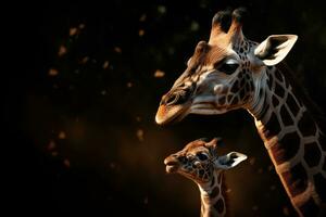 Mama und Baby Giraffe Gesicht foto