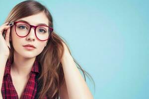 Hipster Schüler Frau tragen Brillen Brille. Profi Foto
