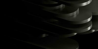 Luxus abstrakt schwarz Metall Hintergrund mit Kopieren Raum. dunkel 3d geometrisch Textur. rein schwarz horizontal Banner Hintergrund. elegant Hintergrund. foto