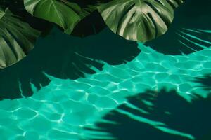 tropisch Blätter Wasser Frühling. generieren ai foto