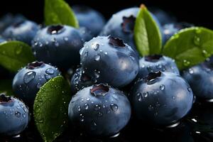 frisch Süss Blaubeeren schließen hoch. foto