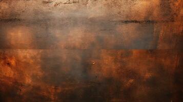 Kupfer Inferno ein feurig abstrakt Hintergrund mit ein verrostet Metall Oberfläche und Glut ai generativ foto