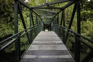 Metallweg in einem Wald foto