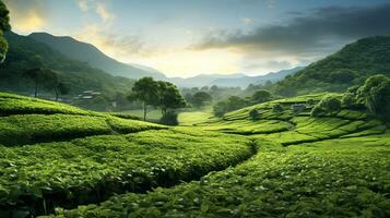 Landschaft Tee Plantage im Malaysia foto