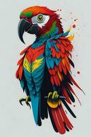 ein detailliert Illustration von ein Papagei zum ein T-Shirt Design, Hintergrund und Mode Design foto