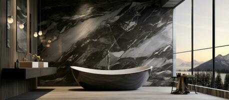 Badezimmer mit Marmor Wände und luxuriös Innere Design foto