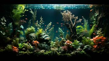 Aquarium Landschaft Hintergrund ai foto