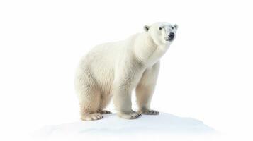 ein Polar- Bär isoliert auf das Weiß Hintergrund. generativ ai foto
