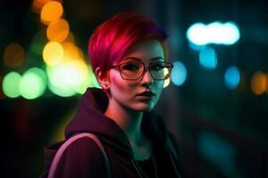 Cyberpunk weiblich Charakter. generieren ai foto