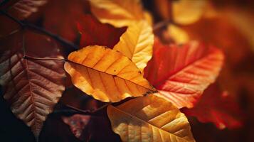 Herbst Blätter Hintergrund. generativ ai foto