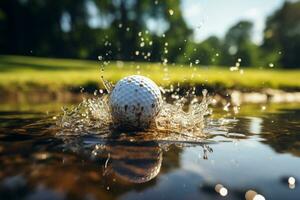 Golfer verwischen Bälle perfekt Ziel ai generiert foto